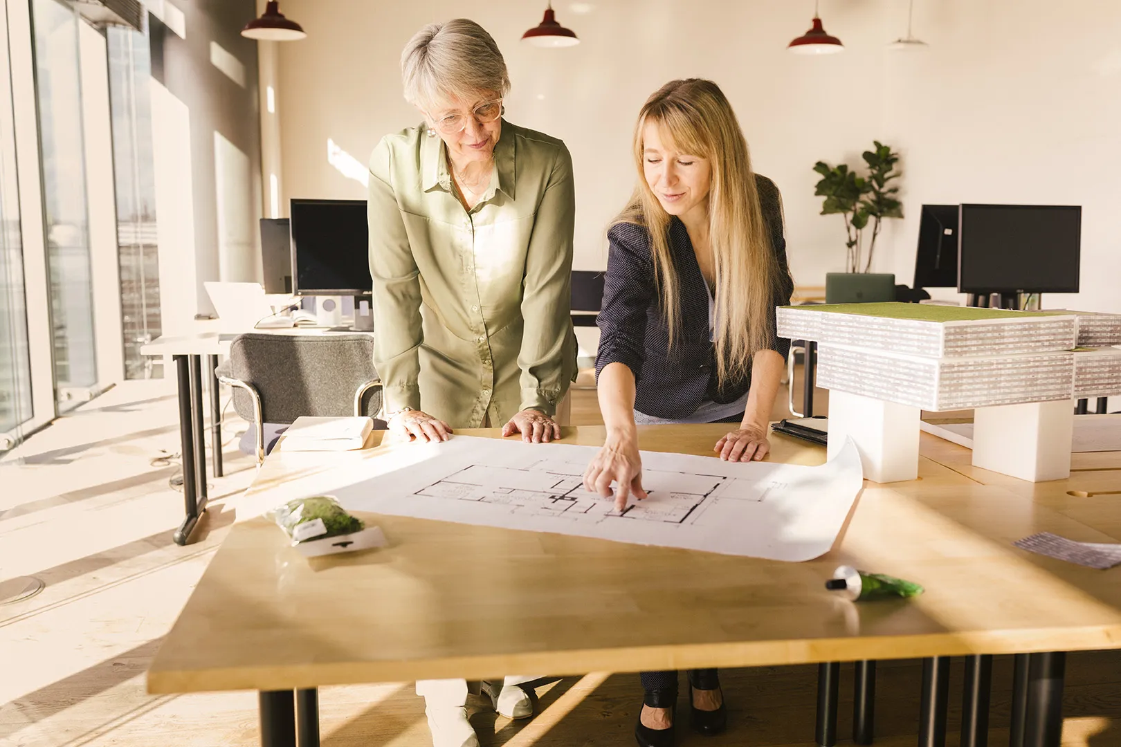architects looking at plans