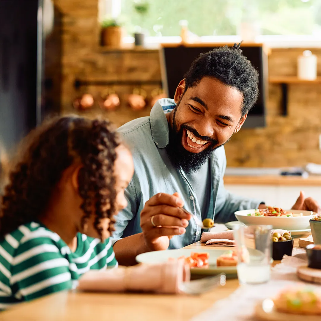 family eating dinner