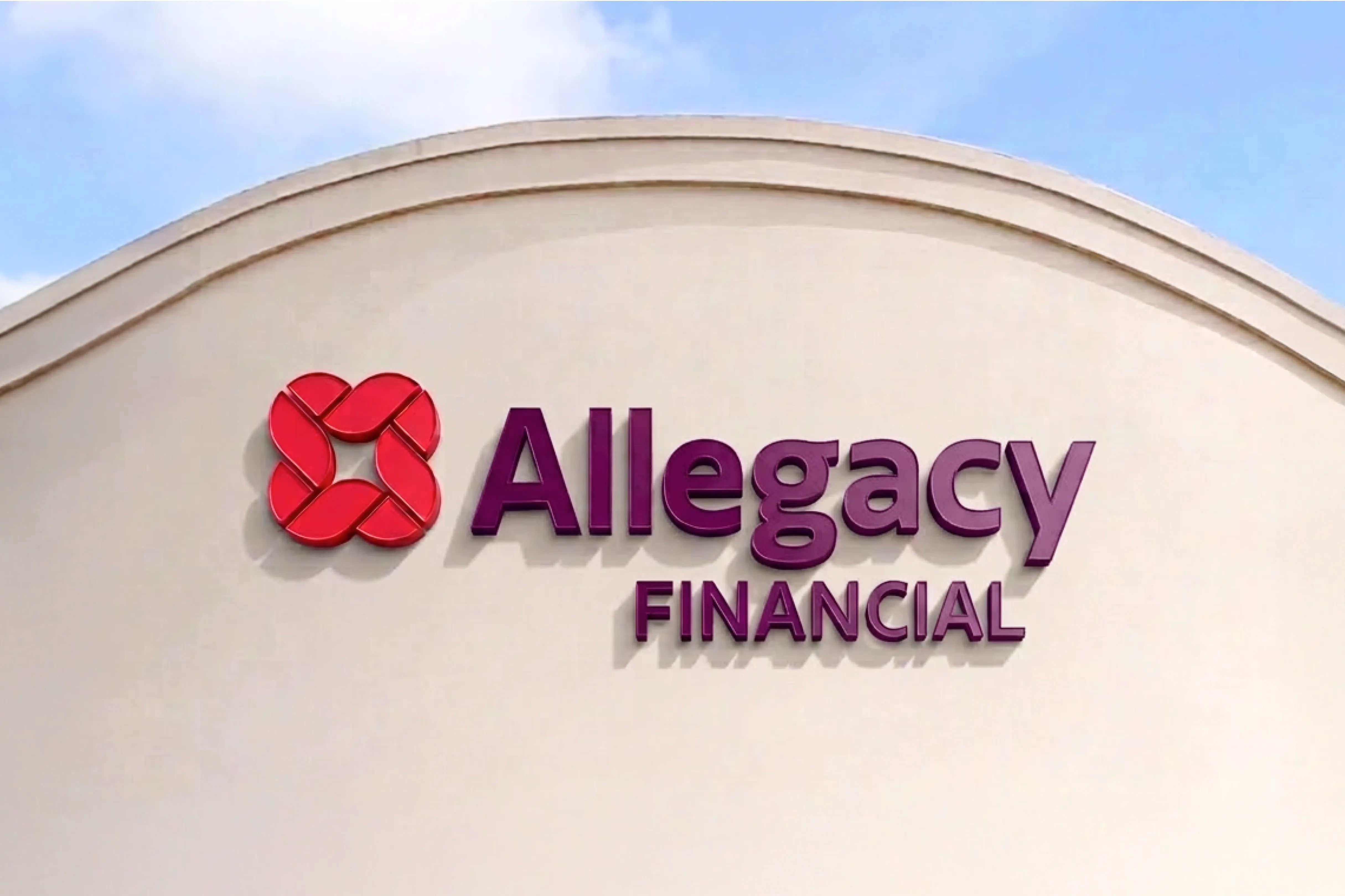 allegacy logo sign on building