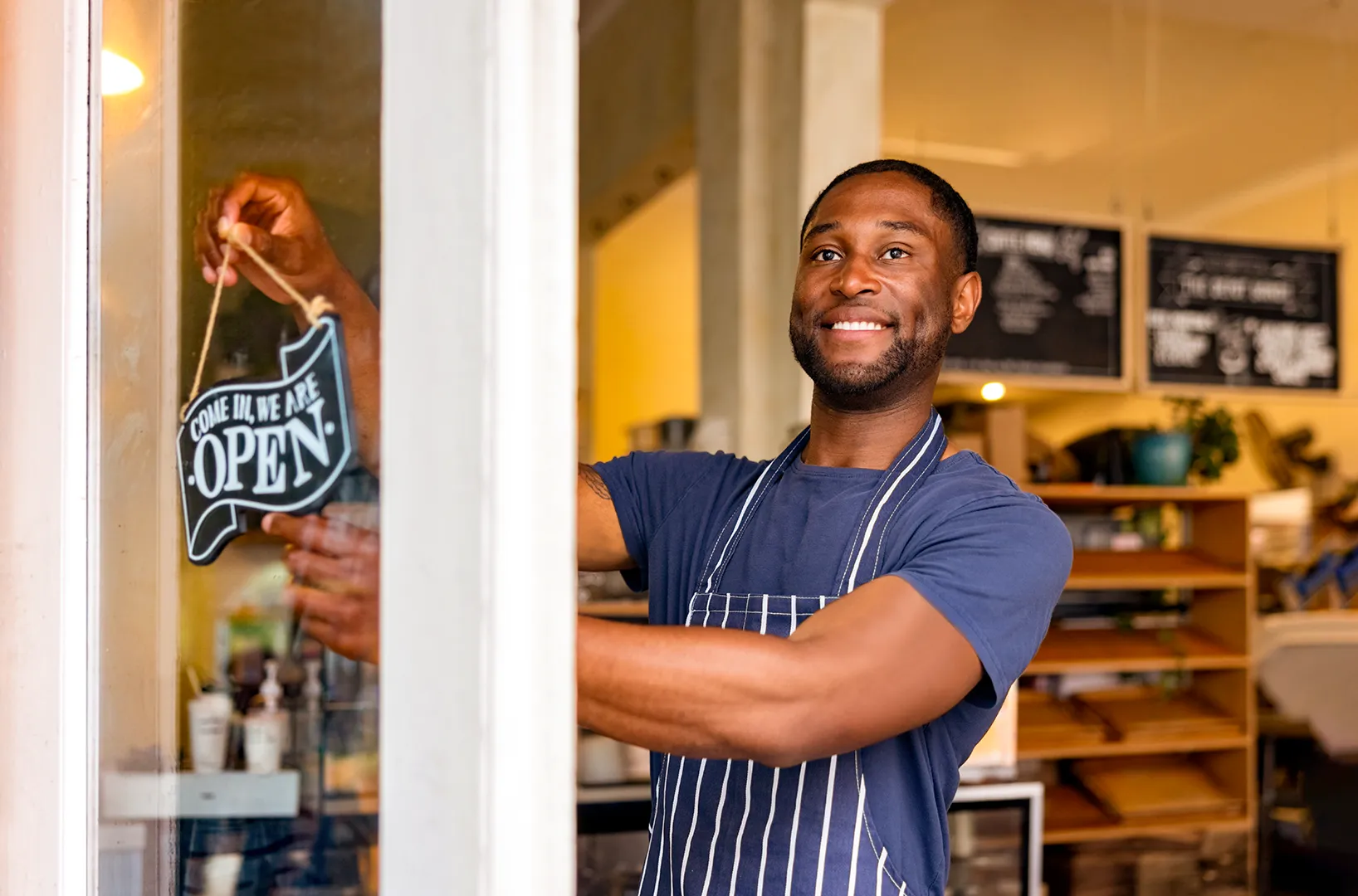 small business owner cafe