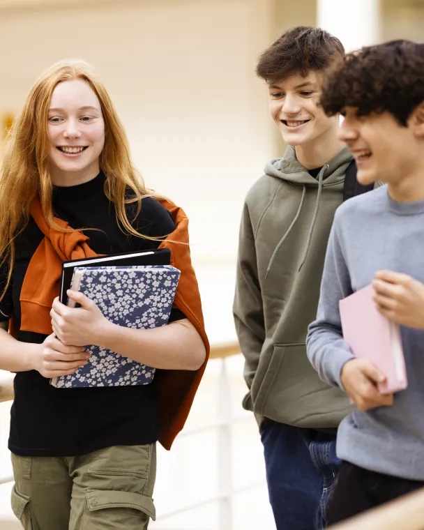 group of adolescents walking together